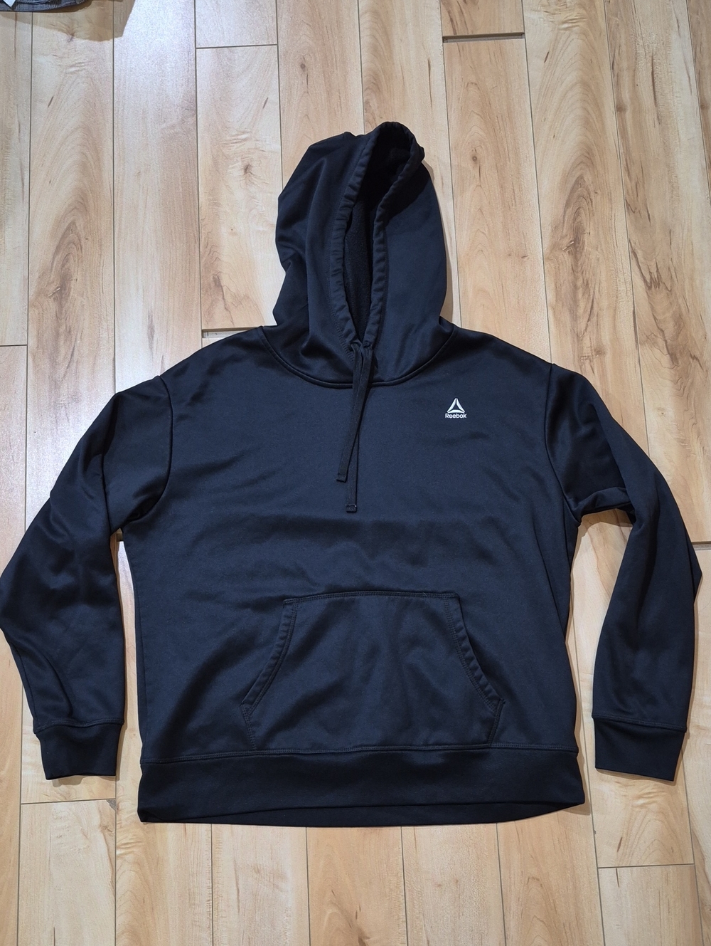 Reebok Women's Size Large Black Hooded Pullover Sweatshirt with Logo